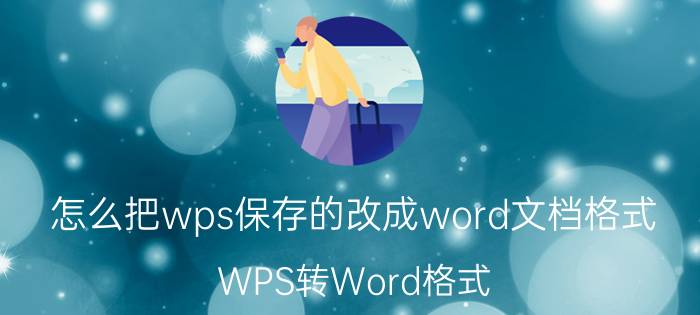 怎么把wps保存的改成word文档格式 WPS转Word格式